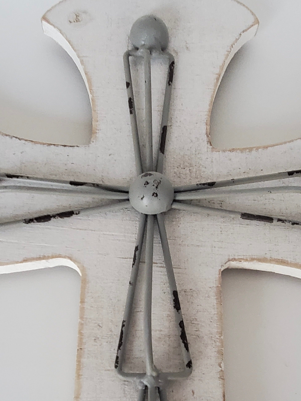 White Decorative Wall Cross - Classic Home Wall Decor - Picture 3 of 6